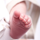 Babyfuss in Großaufnahme
