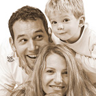 Familienfoto zu viert