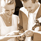 Hochzeitsfoto: Schwarz-Weiss-Portrait